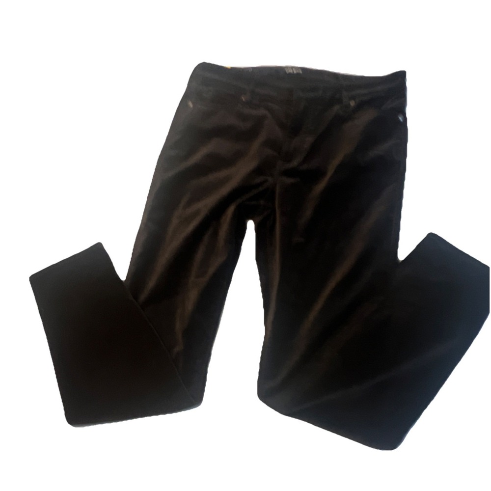 Well Worn Brand Womens Black Luxe Velvet High Rise Tapered Pants Size 6/28 NWT‎